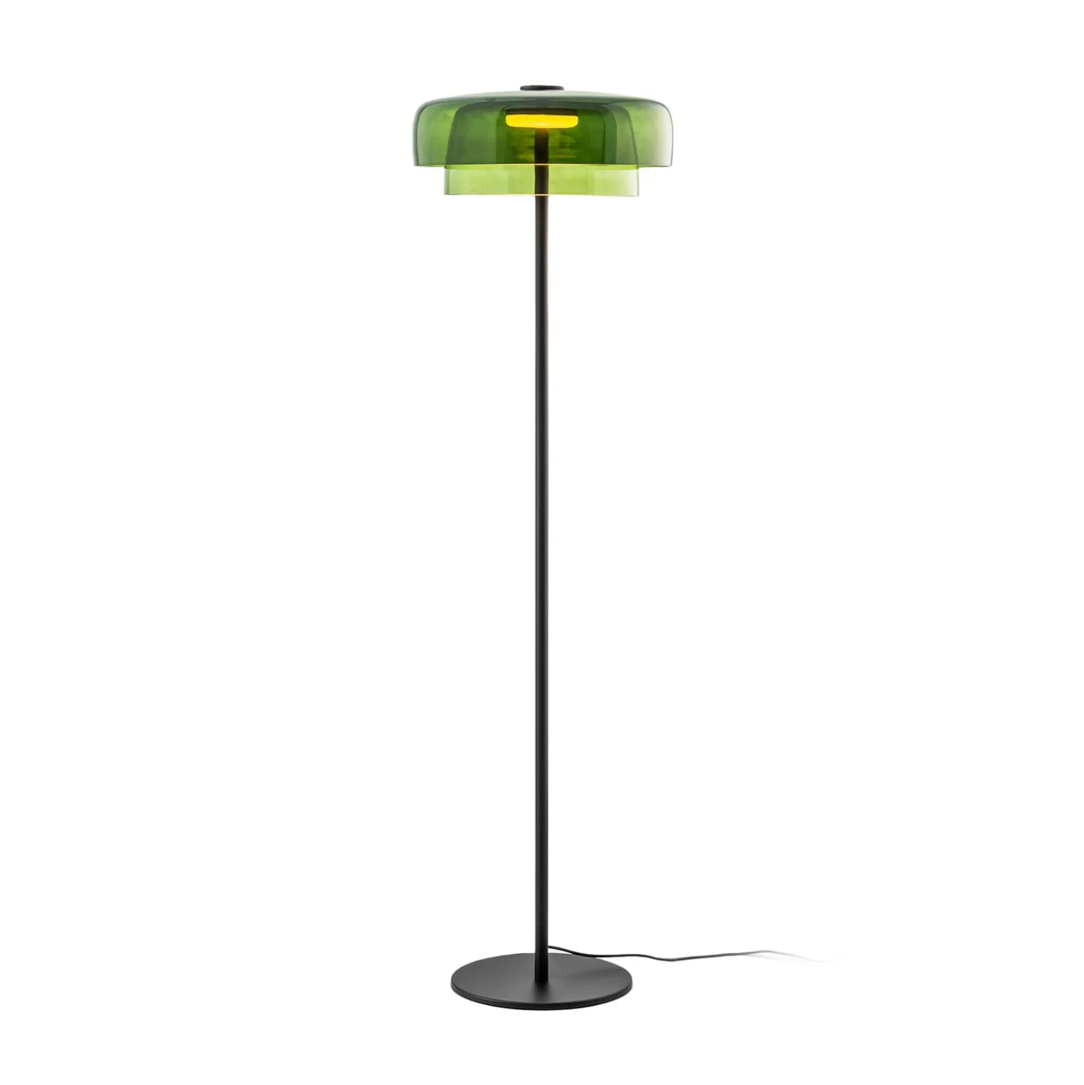 LEDS-C4 LED-lattiavalaisin Levels, 2-kerroksinen, vihreä, lasi, CCT