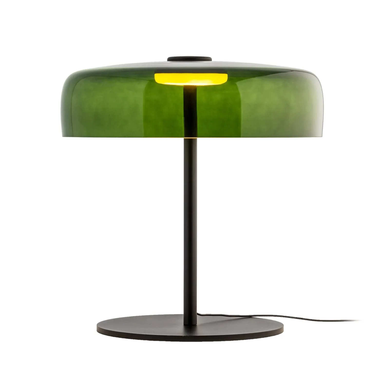 LEDS-C4 LED-pöytävalaisin Levels, Ø 42 cm, vihreä, lasi, CCT
