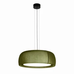 LEDS-C4 LED-riippuvalaisin Gong, vihreä, 2700 K, Ø 61,2 cm, kangasta