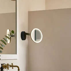 LEDS-C4 Vanity -LED-seinäpeili, 3 000 K, musta