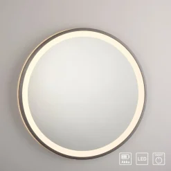 LED-seinäpeili VIDRO, harmaa, Ø 46 cm, powerbank, kytkin