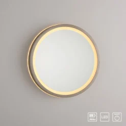 LED-seinäpeili VIDRO, pronssi, Ø 26 cm, powerbank, kytkin