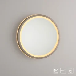 LED-seinäpeili VIDRO, pronssi, Ø 26 cm, powerbank, kytkin
