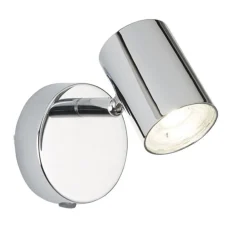 LED-seinäspotti Rollo, kromi, kytkin