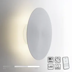 LED-seinävalaisin akku Puntua Ø 25 cm alumiini
