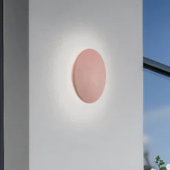 LED-seinävalaisin Aria M, tiilenpunainen, alumiini, Ø 18 cm