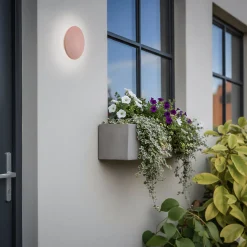 LED-seinävalaisin Aria M, tiilenpunainen, alumiini, Ø 18 cm