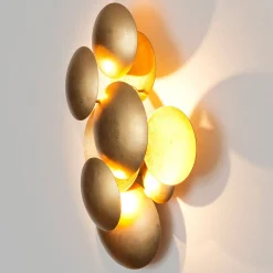 LED-seinävalaisin BOLLADARIA, kulta, 42 x 27 cm, metallia, himmennettävä