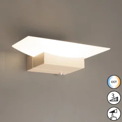 LED-seinävalaisin Bowl TW, CCT leveys 20 cm, hiekanvärinen