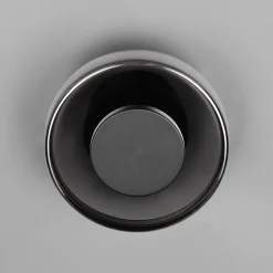 LED-seinävalaisin Celeste, musta/kromi, Ø 22 cm lasi himmennettävä