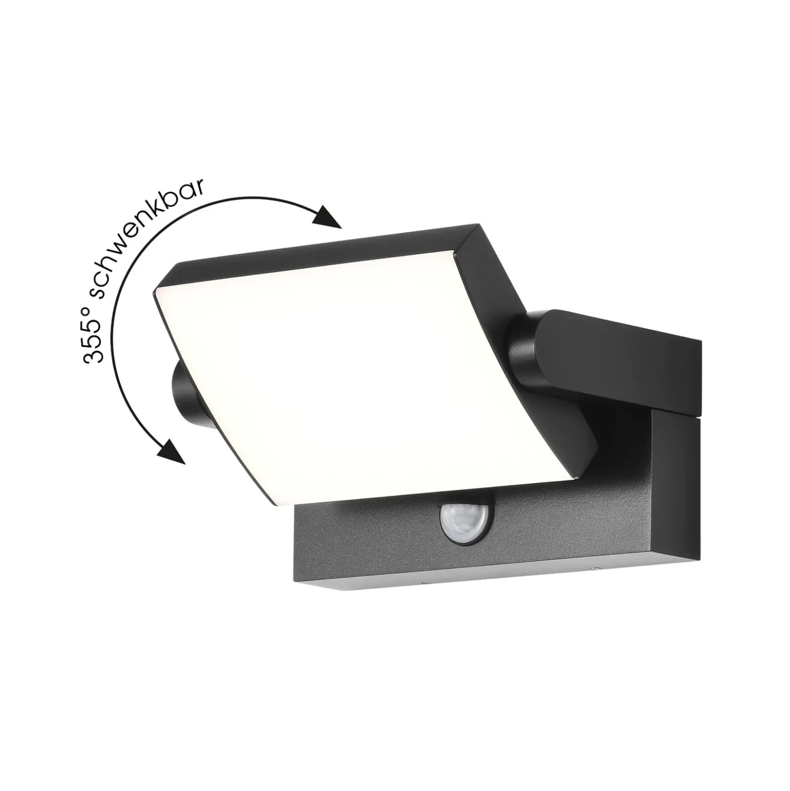 LED-seinävalaisin CMD 9081, anturi, antrasiitti, 21 cm, CCT, IP54