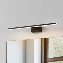 LED-seinävalaisin Conettilla, musta, leveys 60 cm, IP44, CCT