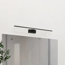 LED-seinävalaisin Conettilla, musta, leveys 60 cm, IP44, CCT
