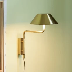 LED-seinävalaisin COVER, messinkivärinen, ulkonema 30 cm, metalli