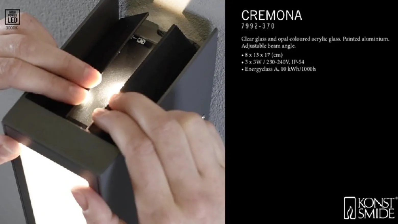 LED-seinävalaisin Cremona – säädettävä valon kulma