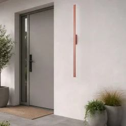 LED-seinävalaisin Demi L, tiilenpunainen, alumiini, korkeus 144 cm, IP54