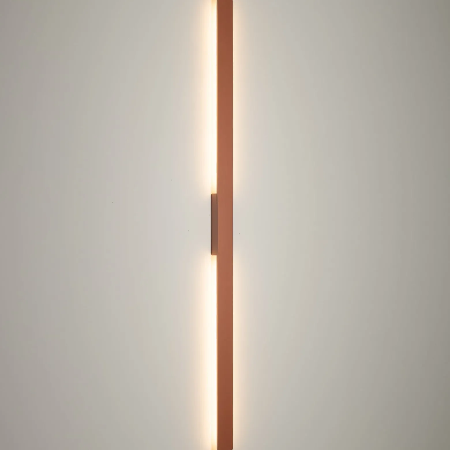 LED-seinävalaisin Demi L, tiilenpunainen, alumiini, korkeus 144 cm, IP54