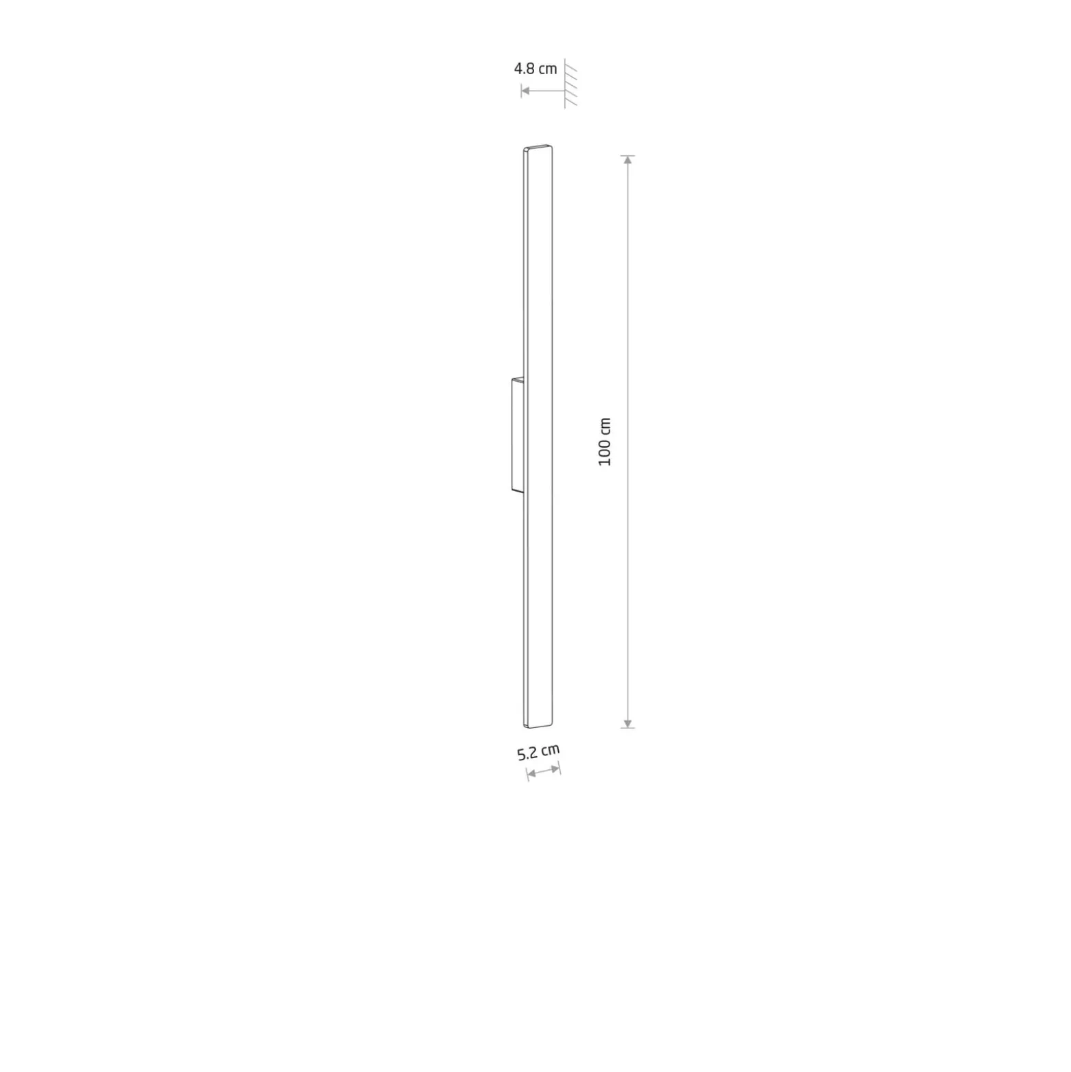 LED-seinävalaisin Demi M, tiilenpunainen, alumiini, korkeus 100 cm, IP54