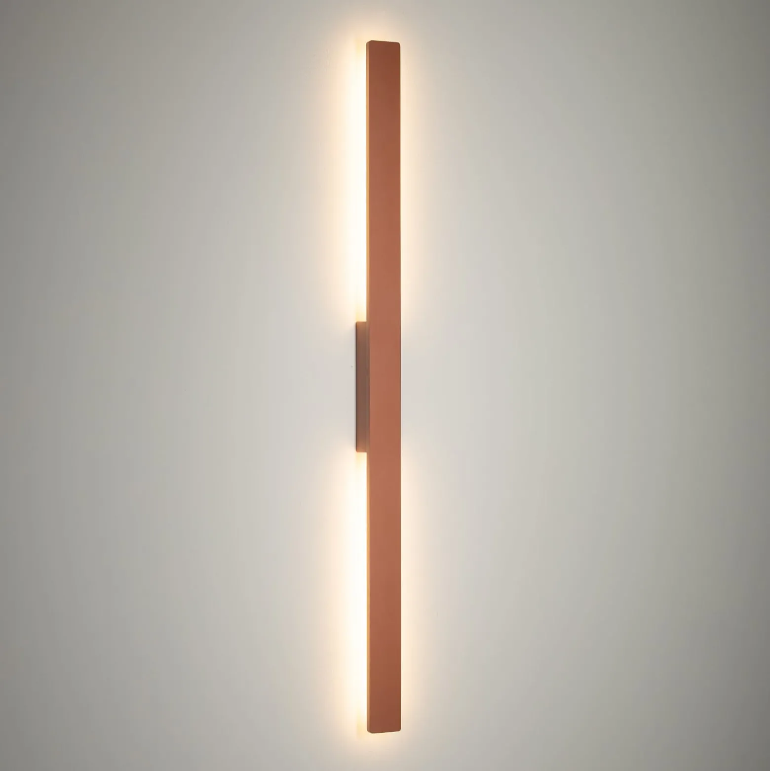 LED-seinävalaisin Demi M, tiilenpunainen, alumiini, korkeus 100 cm, IP54