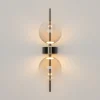 LED-seinävalaisin DOUBLE MOON, savuharmaa, korkeus 43 cm, lasi