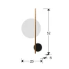 LED-seinävalaisin Duo, korkeus 52 cm, musta/kulta, metalli