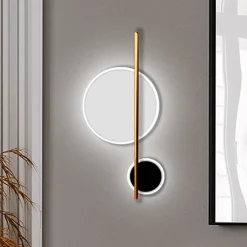 LED-seinävalaisin Duo, korkeus 52 cm, musta/kulta, metalli