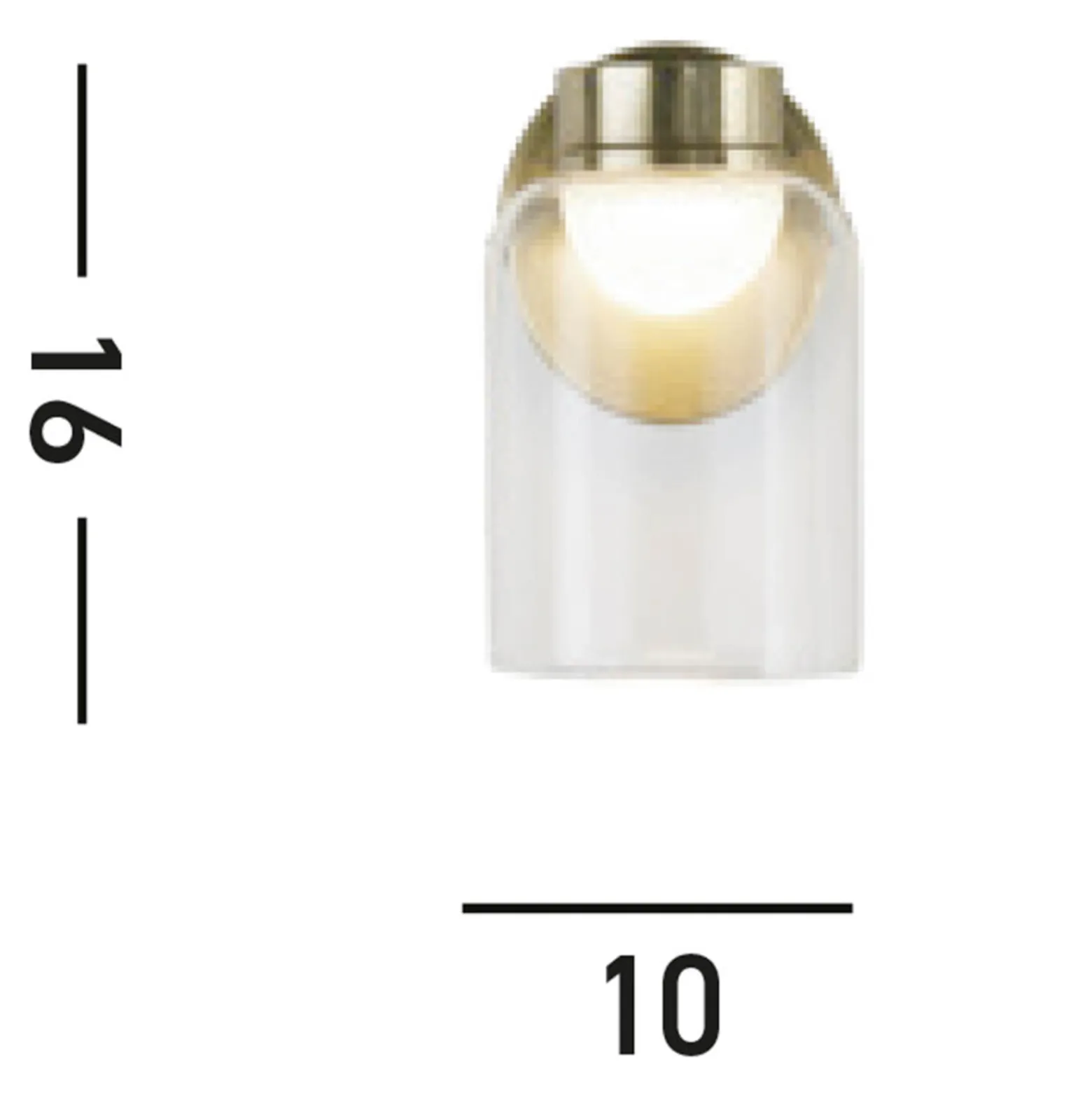 LED-seinävalaisin Highball, messingin värinen, IP44, lasi