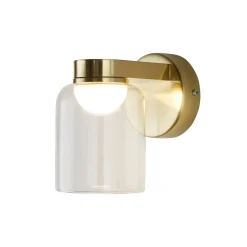 LED-seinävalaisin Highball, messingin värinen, IP44, lasi