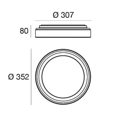 LED-seinävalaisin Iside, valkoinen, metalli, Ø 35 cm, IP40