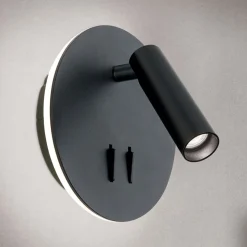 LED-seinävalaisin Lenny 2 valonlähteellä, musta