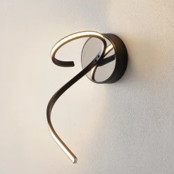 LED-seinävalaisin Lungo, moderni design, musta