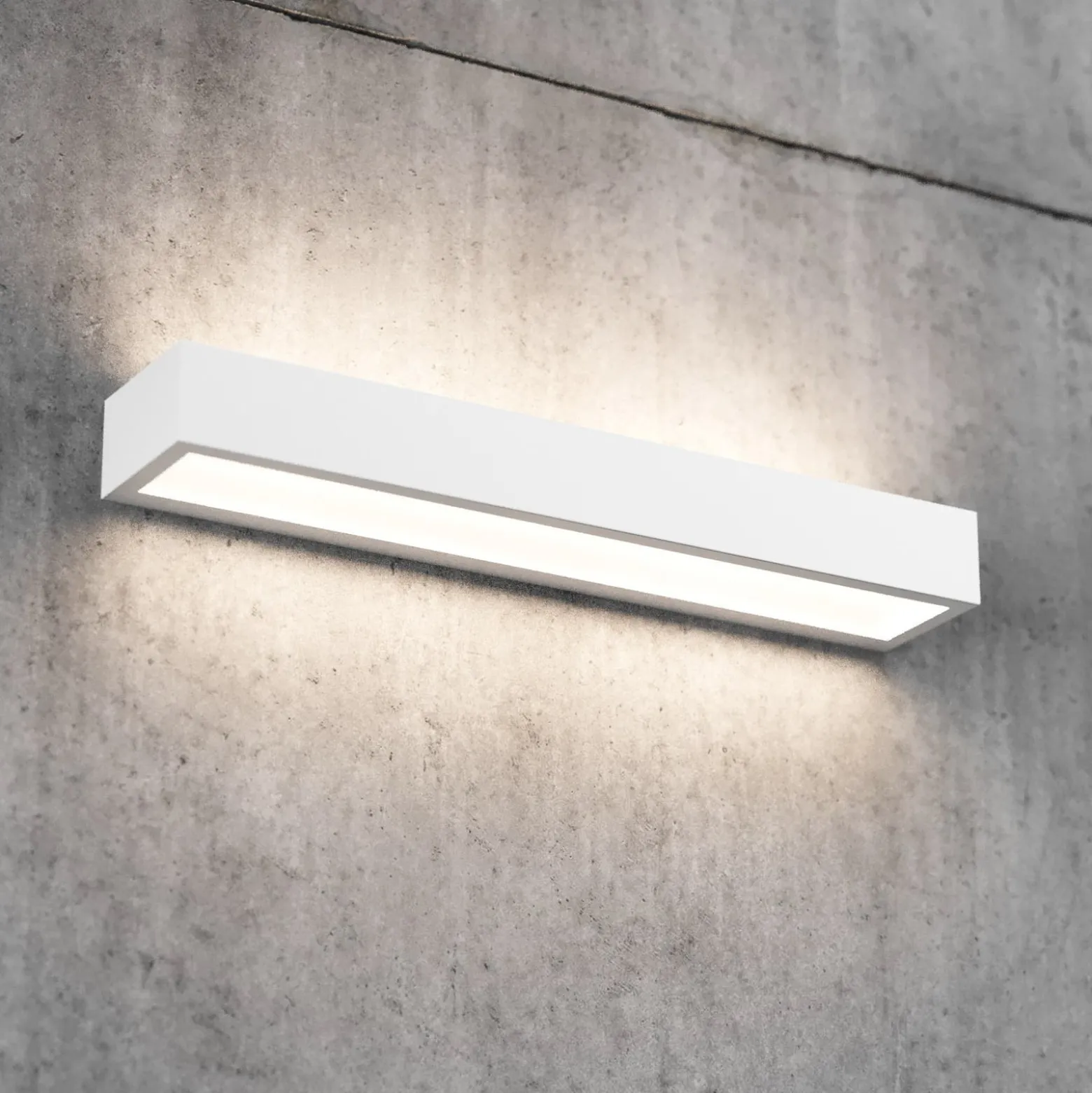 LED-seinävalaisin Mera, leveys 40 cm, valkoinen, 3000 K
