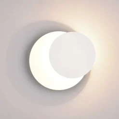 LED-seinävalaisin Mio, pyöreä linssi, mattavalkoinen, epäsuora valaisin