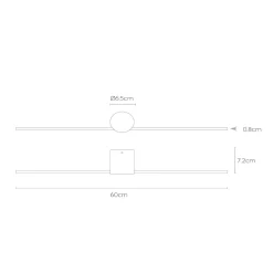 LED-seinävalaisin Mizar, 60 cm, musta, IP44