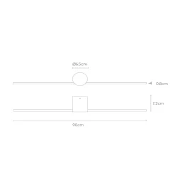 LED-seinävalaisin Mizar, 90 cm, musta, IP44