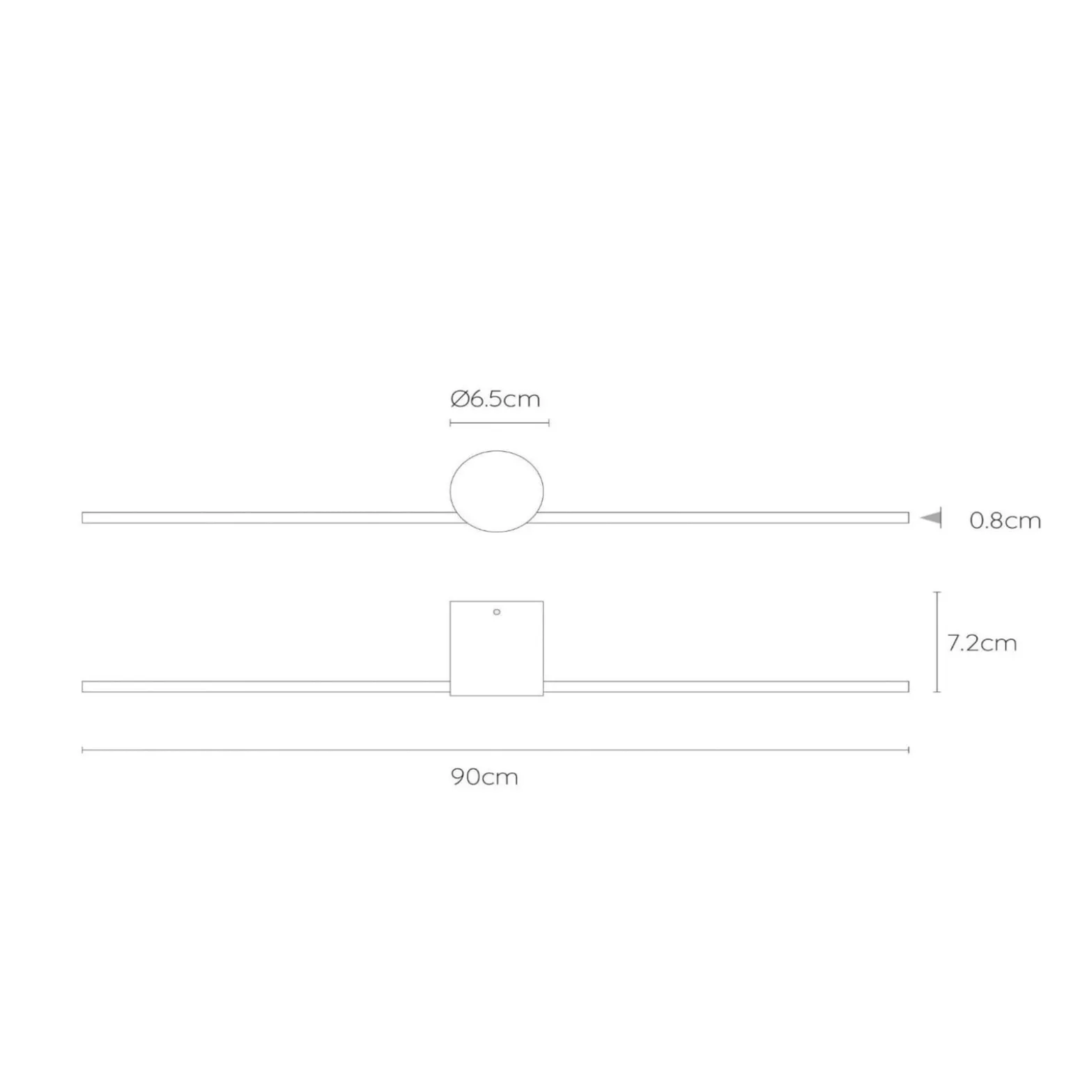 LED-seinävalaisin Mizar, 90 cm, musta, IP44