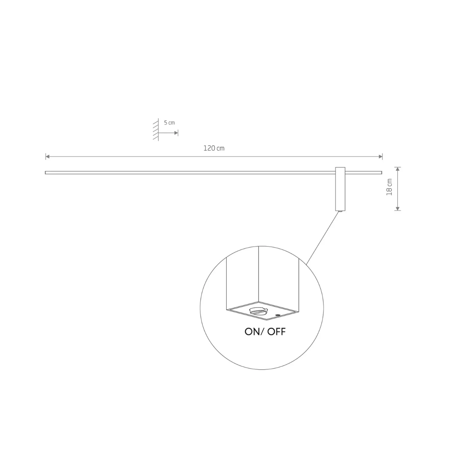 LED-seinävalaisin Motive L, 120 cm leveä, musta, metalli