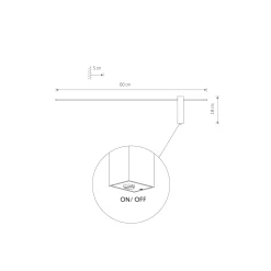 LED-seinävalaisin Motive M, 80 cm leveä, musta, metalli