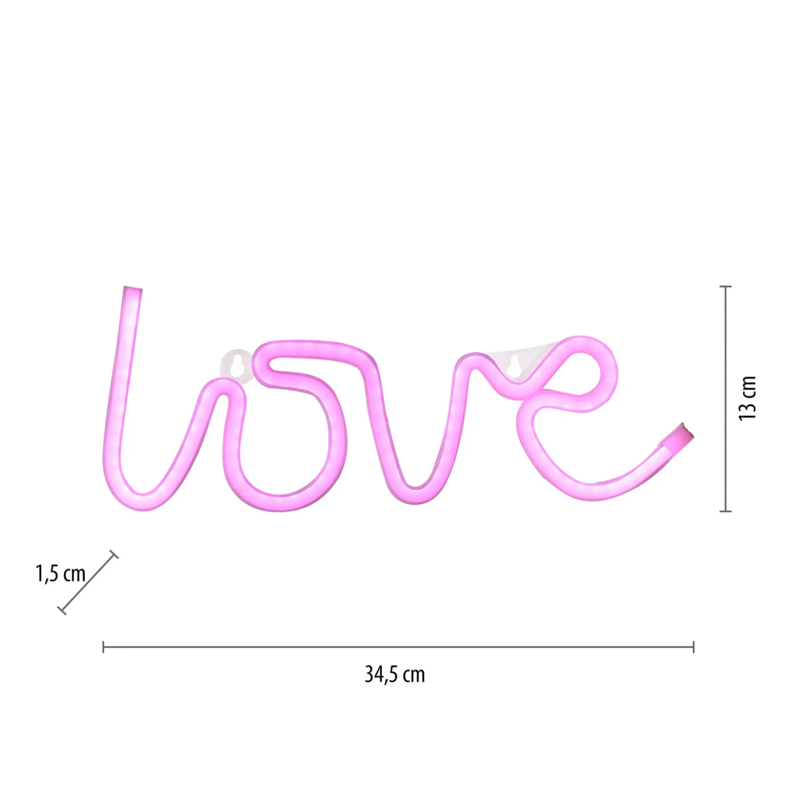 LED-seinävalaisin Neon Love, USB