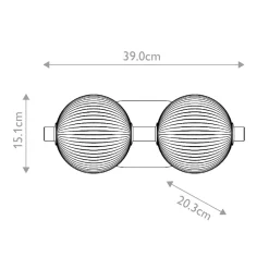 LED-seinävalaisin PALMAS kulta/savuharmaa Leveys 39 cm 2-lamppuinen IP44