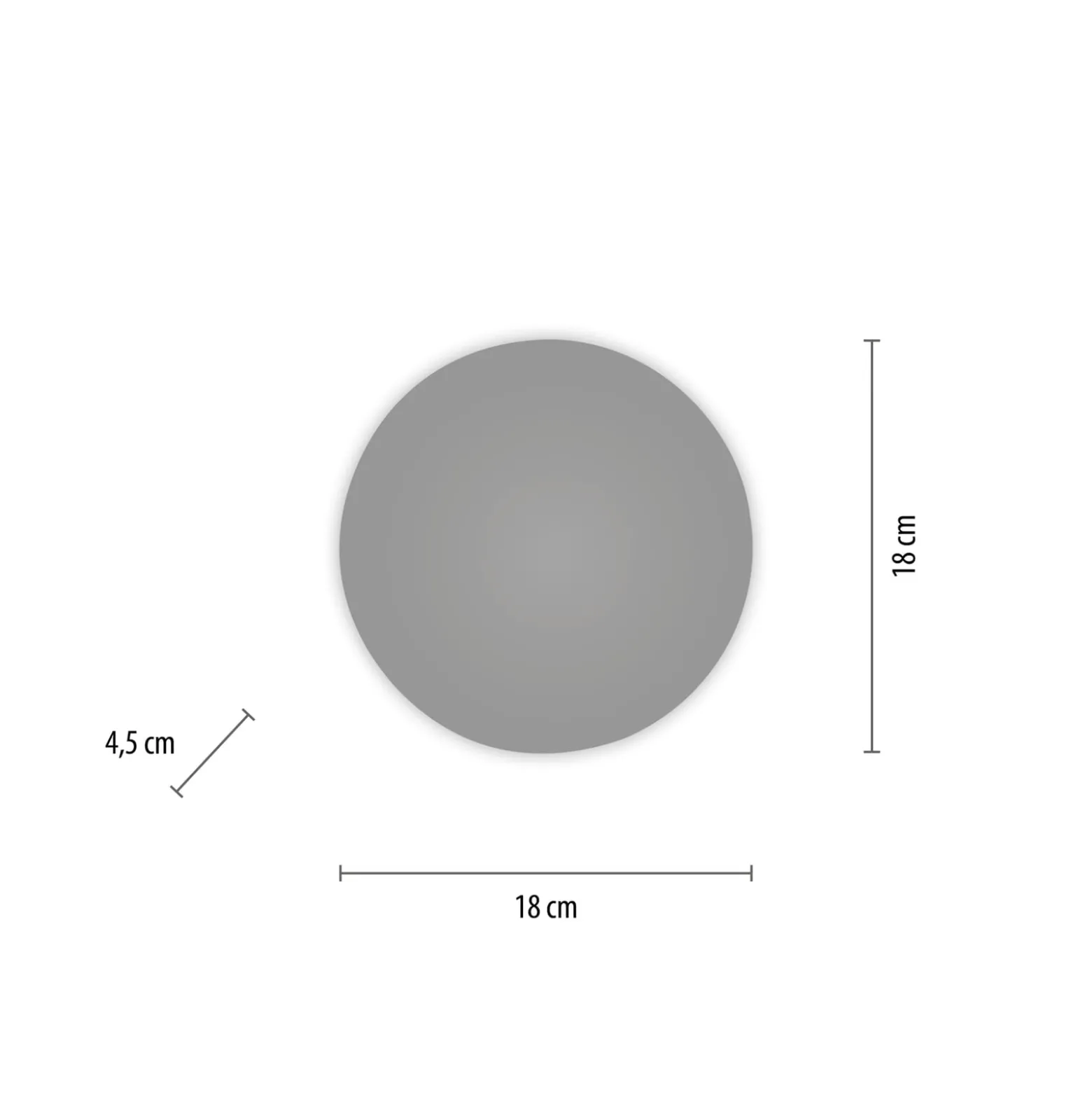 LED-seinävalaisin paristo Puntua Ø 18 cm harmaa
