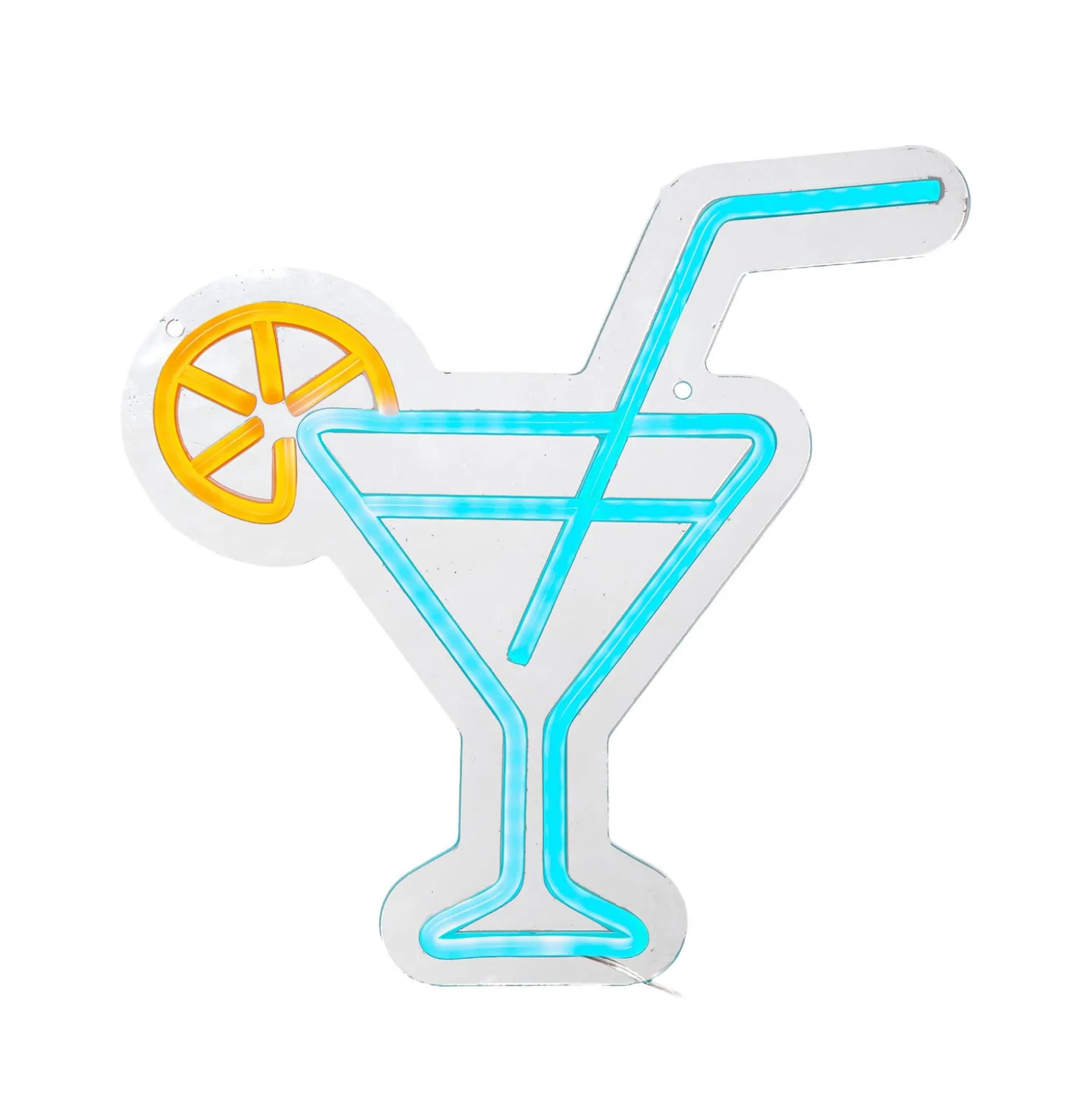 LED-seinävalaisin Plexy, oranssi/sininen, cocktail-lasi, pistoke