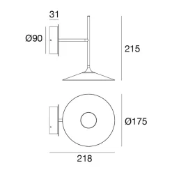 LED-seinävalaisin Poe Plus, musta