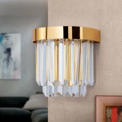 LED-seinävalaisin Prism, ylös- ja alasvalo, kulta