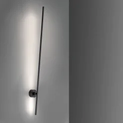 LED-seinävalaisin PURE Grafo, musta, korkeus 117 cm