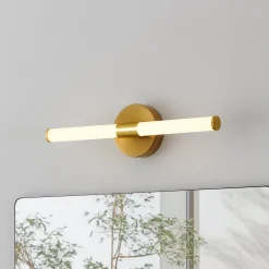 LED-seinävalaisin Ramola, messinkivärinen, leveys 45 cm, IP44, CCT