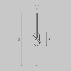 LED-seinävalaisin RENAISSANCE, musta/musta, korkeus 63 cm, 2-osainen.