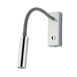 LED-seinävalaisin Rocco, kromi Flexarm harmaa