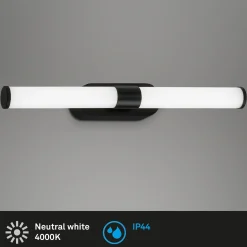 LED-seinävalaisin Runt IP44 suora 4 000 K musta