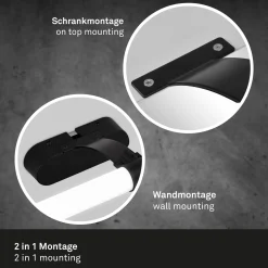 LED-seinävalaisin Runt IP44, varsi, 4 000 K, musta
